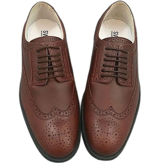 Swear London NWOT Logan Wingtip Oxford Dress Shoes Leather Brown Men's sz 42